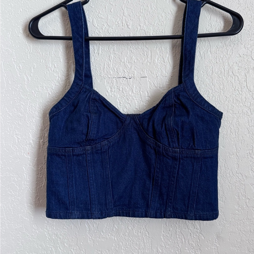 American Eagle Outfitters Blue Bustier Crop Top